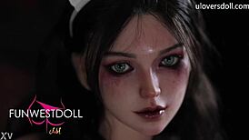 Dark Devilish Nurse Sex Doll Fucked in Halloween Hospital Costume by Patient