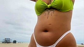 the cheese seller kept staring at my exposed pussy on the beach