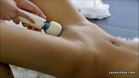 Two Lesbian Girlfriends Vibrating Dildo Masturbation