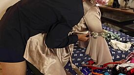 2390 01 - french amateur clothed sex satin lingerie leather pants rimming blowjob doggystyle pov