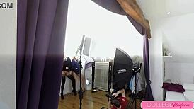 hungarian hotties amirah and sicilia suck and fuck on casting couch, squirting and licking wet pussies