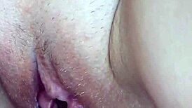 My tight pussy receives warm cumshot in close up