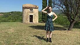 amandine gets her first anal in a wild outdoor gangbang double 😈