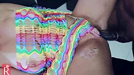 Big black cock fucks the ass slut hard