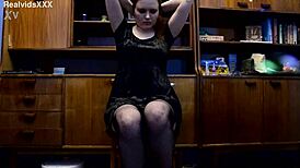 A nymphomaniac housewife pleasures herself again and again when her husband earns money at work