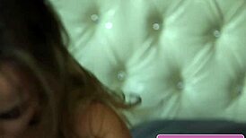 Sexy teen blonde with chest tattoo seduced by busty lesbian milf.