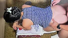 My stepsister sat madly on my dick on vacation