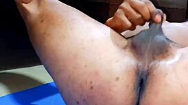 sexy thai small 18+ cock shemale rides and orgasms in the shower