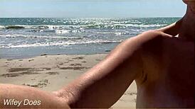 Wife Walks Around Public Beach Fully Nude