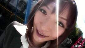 japanese secretary relaxes at toilet during work