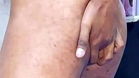 sexy thai small 18+ cock shemale rides and orgasms in the shower