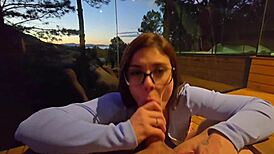 dei pro meu sogro na sacada de um sitio escondida