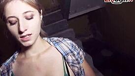 shy student tourist tries outdoor fun with german pickup guy