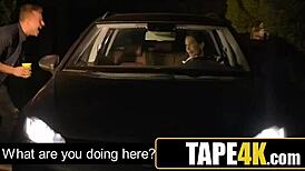 LUCKY DUDE CATCHES HIS GLAMOROUS MATURE NEIGHBOR MASTURBATING IN A CAR