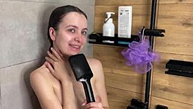 Submissive Stepsister Begs for Rough Ass Fuck in Shower