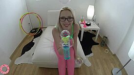Samantha rone boldly rides dildo solo in bedroom