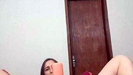 Solo Girl Fiercely Rubs Pussy And Penetrates Vagina With Huge Toy