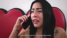 venezuelan milf kylei eliish seduces room service in hotel for crazy riding session