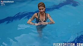 Ashlee Rose in ROMANTIC UNDERWATER Scene with Silver Dress and Slim Blonde Body