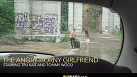 Wild Make Up Sex In A Taxi - Tru Kait