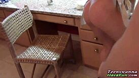 amateur teen 18+ performs spitting action
