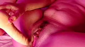 Pussy Masturbation With A Big Dildo Creamy Cumshot