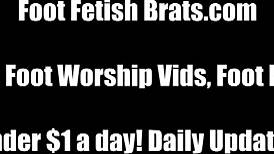 Sarah sucking on sarahs perfect little 18+ toes in lesbian foot fetish