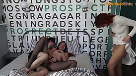 Stepmom Joins Stepdaughter in FFM Threesome