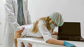 naughty nurse gets fucked hard by doctor in office