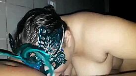 She's casually sucking my dick while we relax in the room