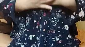 Chinese Milf Masturbates Wet Pussy Secretly While Husband's Friend Eats Downstairs!