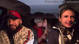 I picked up a lesbian couple at Guarulhos airport and we had wild sex in the car, everyone sucking and getting messy.