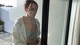 could not resist spanking that cute blondes firm ass while she moaned in pleasure, her teen body trembling under my hand in the bedroom