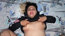 Blonde in nasa sweater enjoys 3 hours of sex