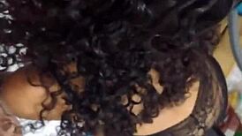 brunette beauty tempts with alluring homemade close-up flashes