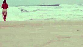 Petite Australian MILF slowly undresses to reveal her round tits and sandy bubble butt in a sensual striptease.