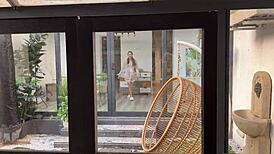 New neighbor watches me jerk off while stranger fucks with blowjob and handjob - cum inside pussy