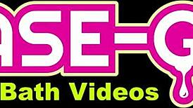 super cute brunette teen enjoys a relaxing bath