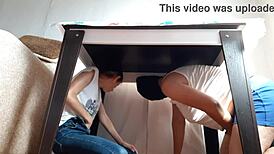 We Hide Under The Table From Our Stepparents To Masturbate, Lesbian Illusion Girls