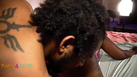 Ebony couple fucks hard in new house with itskittylove and itsthebeast, deepthroating big black cock