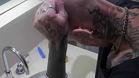 watch vilja transform into a hairless fucktoy by shaving head and pussy