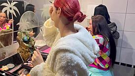 Milf Gets Assfucked and Anal Creampied in Brazilian Bar with Panties Hanging