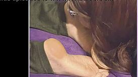 Sucking and licking my feet in intense fetish session