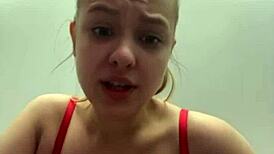 in public, a teen girl gets her pussy fucked by a big dick while masturbating with toys