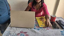 Desi indian bhabhi was working in the office when i brutally fucked her, creampieing her pussy while she talks dirty.