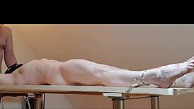 Slave Tied On Desk Taken And Masturbated With Candles