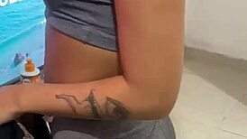 Pretty Teen Latina Trains in Park Before Ironing Session