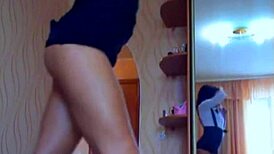 Why is this beautiful cam girl teasing in her sexy skirt all alone?