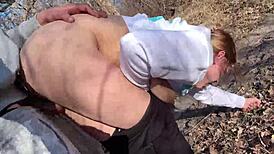 feeling the thrill of outdoor fucking while a drone captures our milf wife's curvy body in public