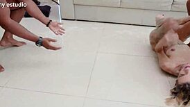 russah, brazilian slut, fucks 5 big black cocks in dap, puking pussy, drinking piss